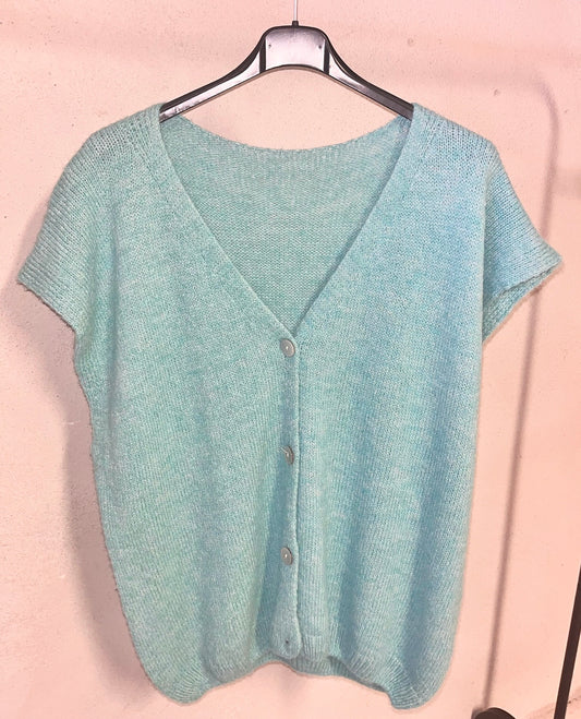 Oversize Weste in Türkis