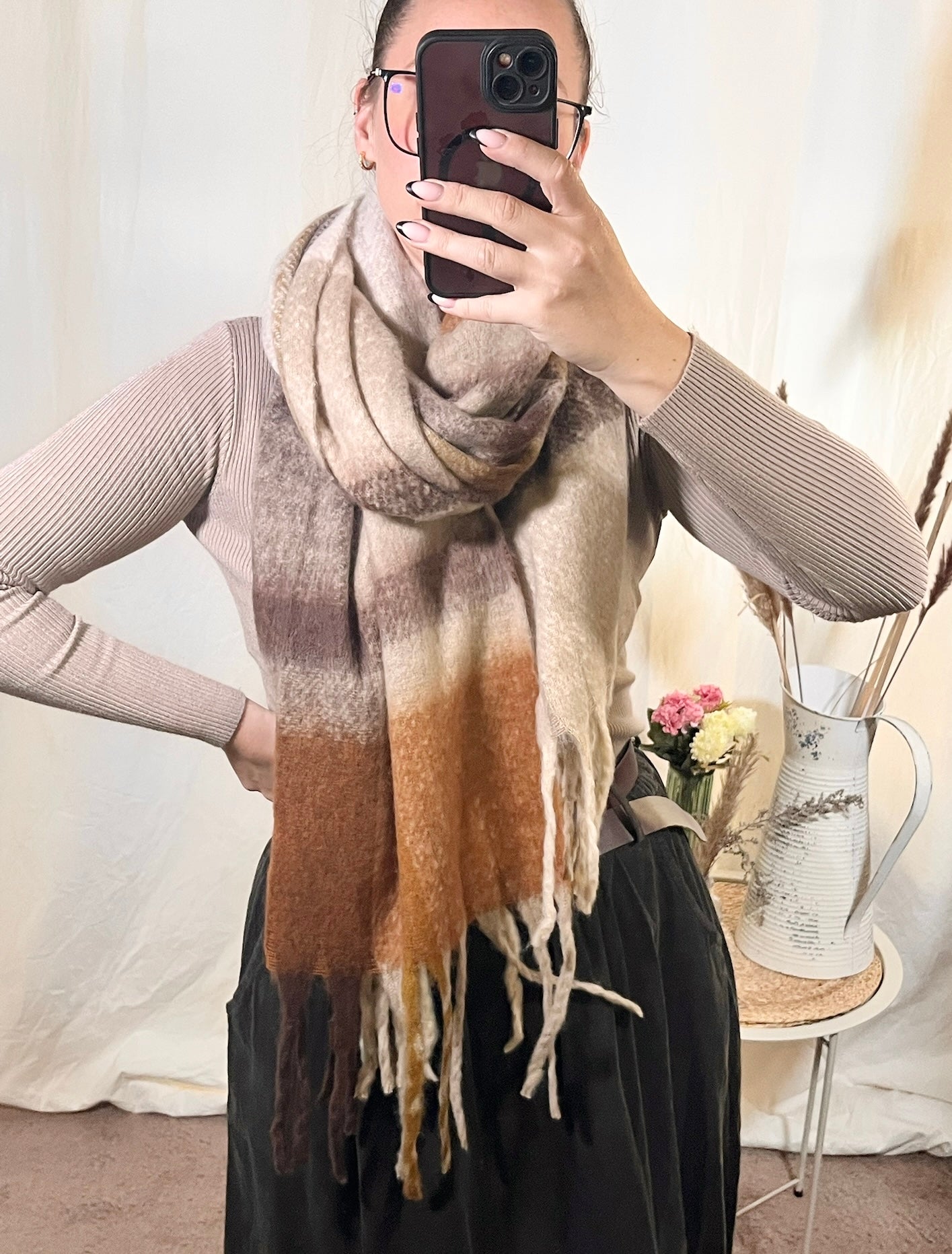 Kuscheliger Schal in Beige