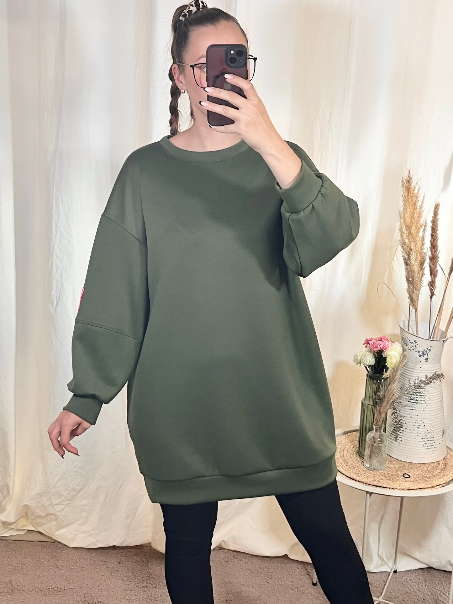 Pulloverkleid in Khaki