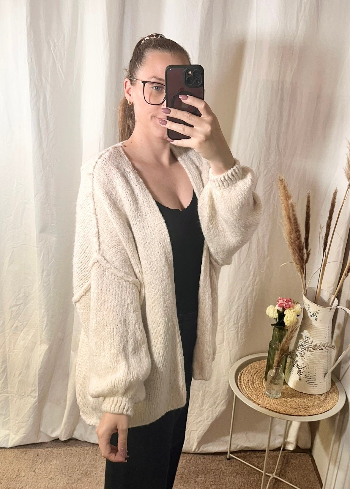 Cardigan in Ecru