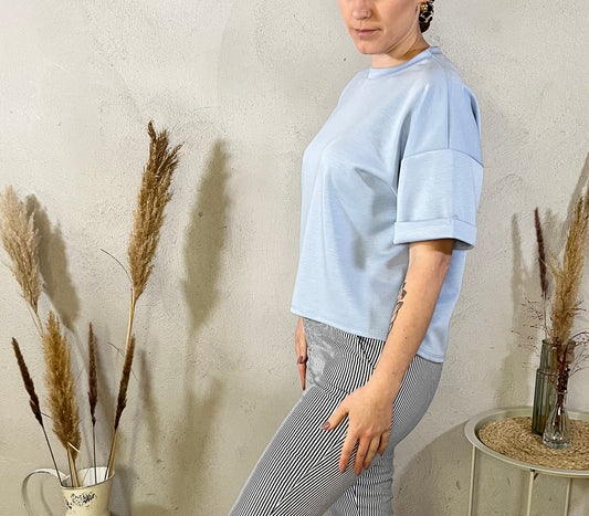 Oversize Shirt - Basic in Blau