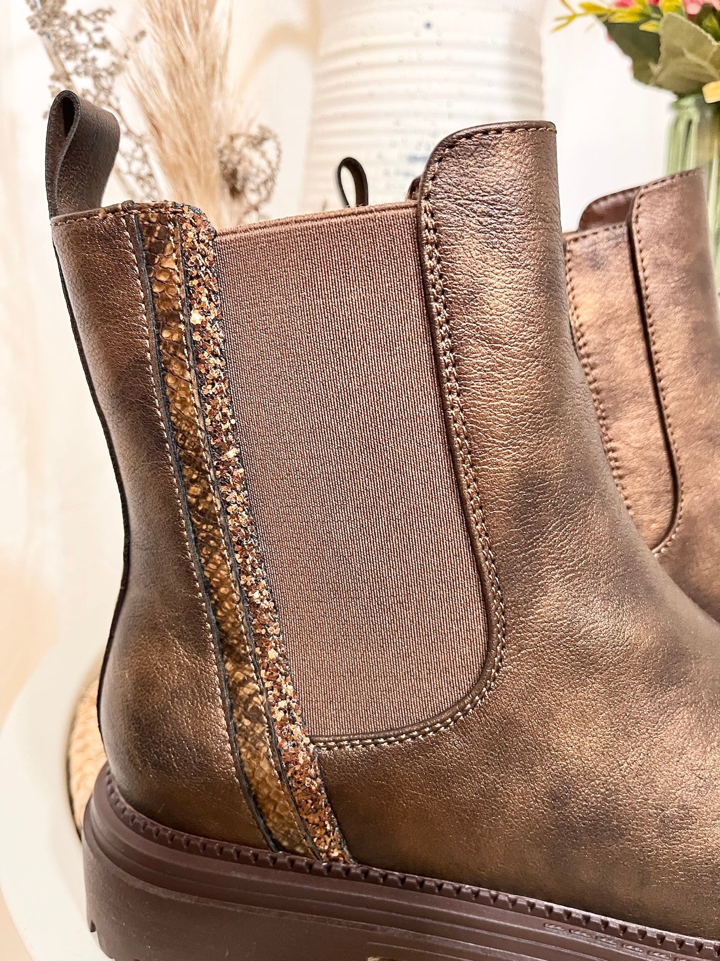 Damen Stiefeletten in Bronze