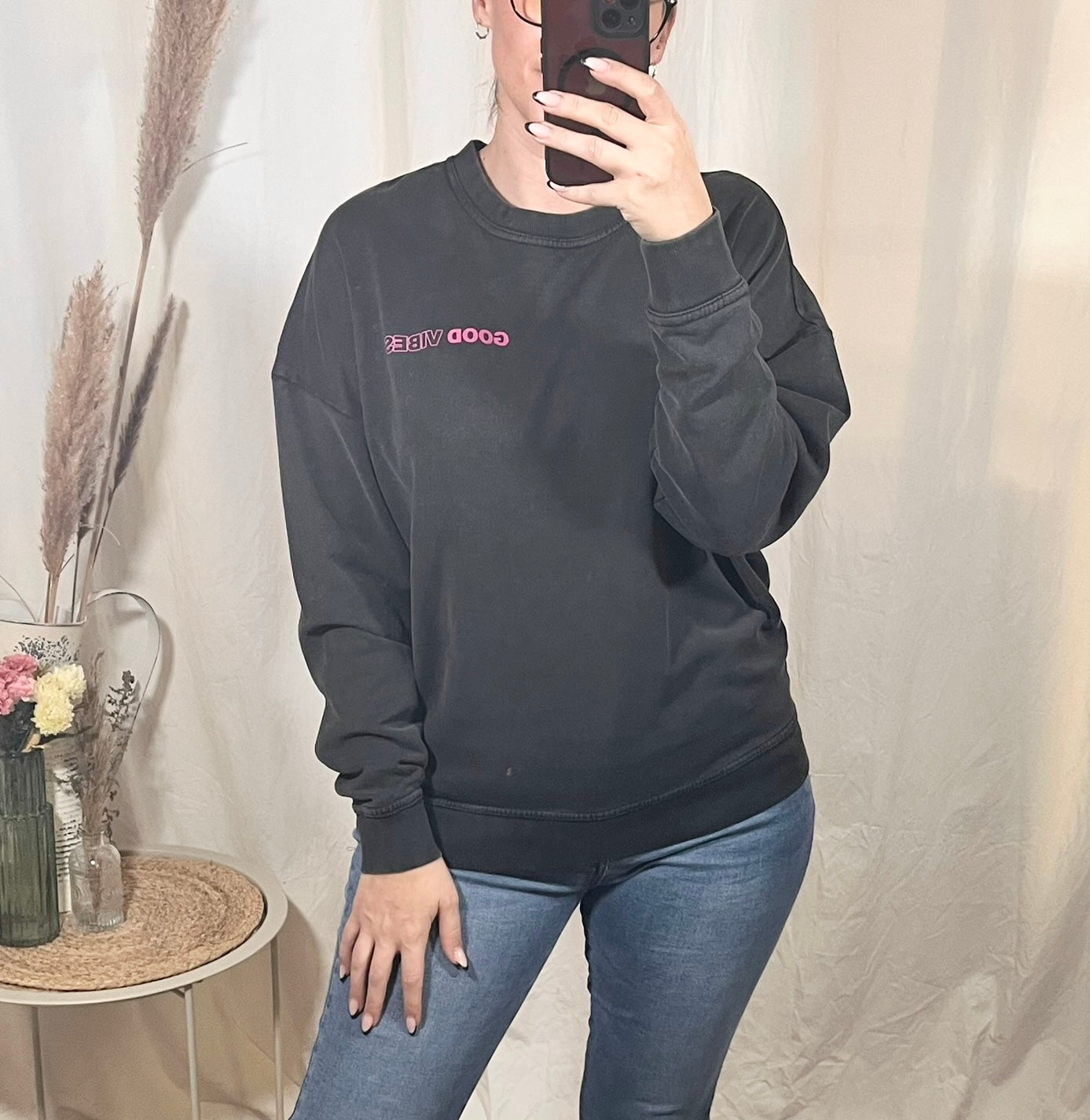 Sweatshirt in Grau verschiedene Motive