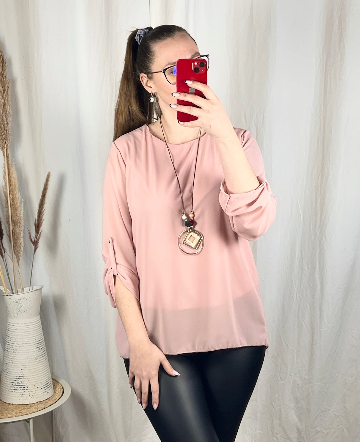 Plissee Bluse kurz (verschiedene Farben)