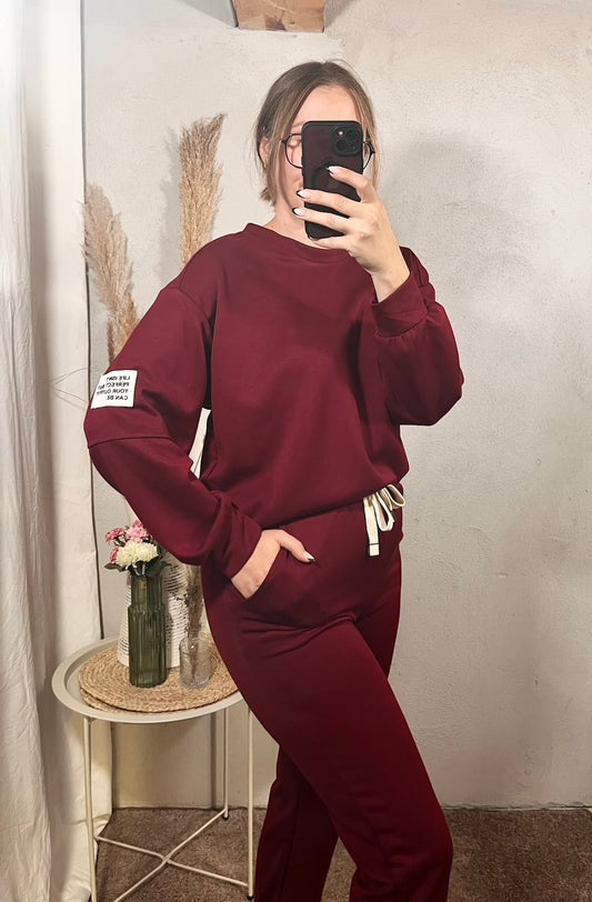 Jogger Zweiteiler in Burgunderrot