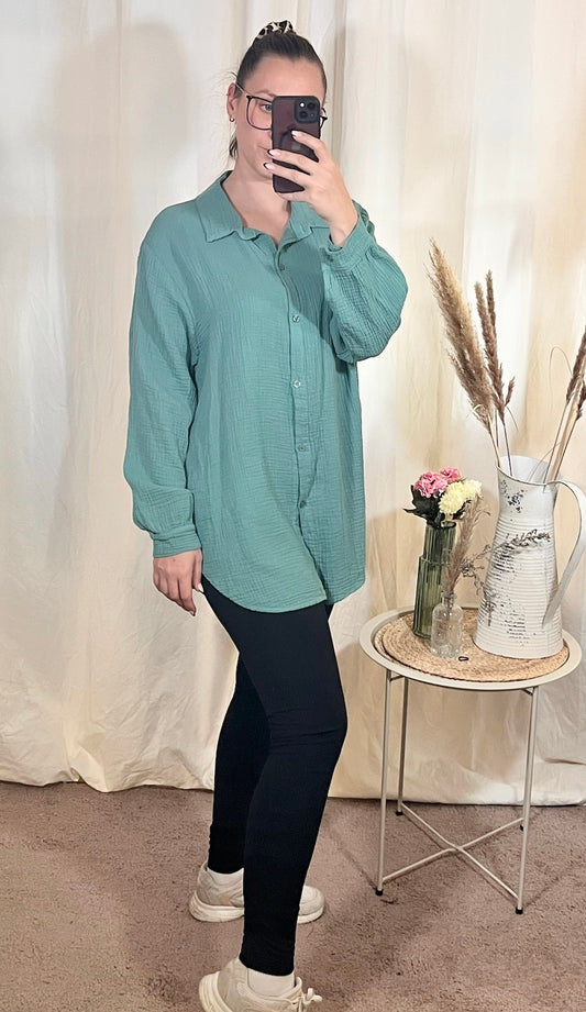 Oversize Musselin Bluse in Geldon