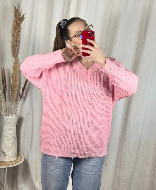 Strickpullover zerrissen (verschiedene Farben)