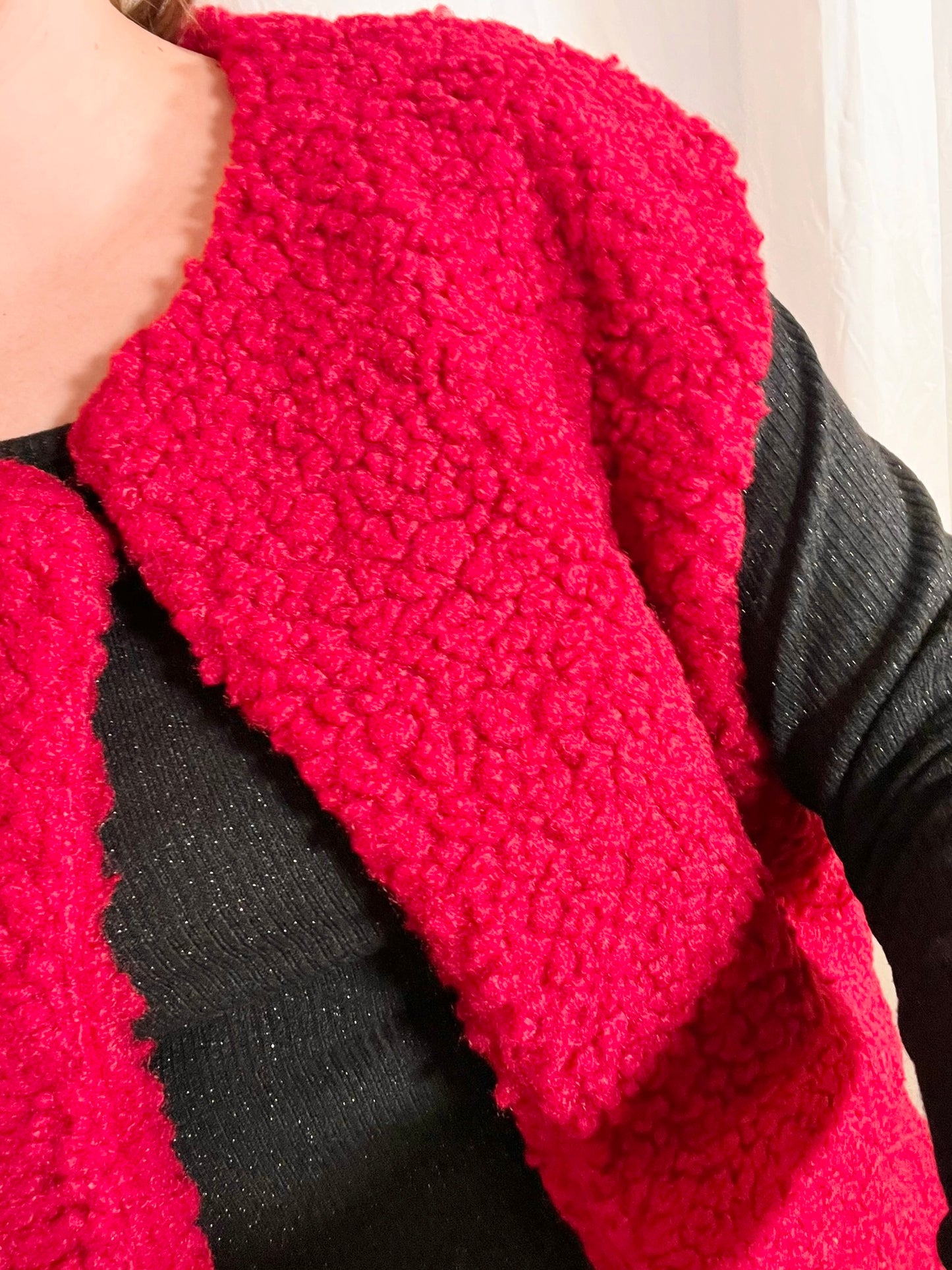 Teddyweste mit weichem Futter und Taschen in Rot