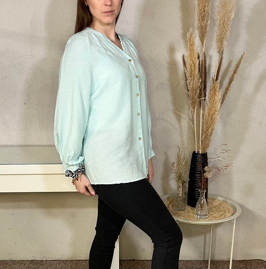 Crepe Bluse in Wassergrün