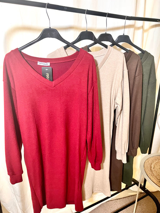 Pulloverkleid weich in verschiedenen Farben