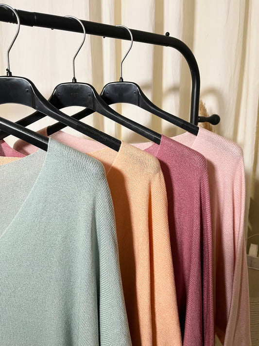 Feinstrick 3/4 Ärmel (verschiedene Farben)