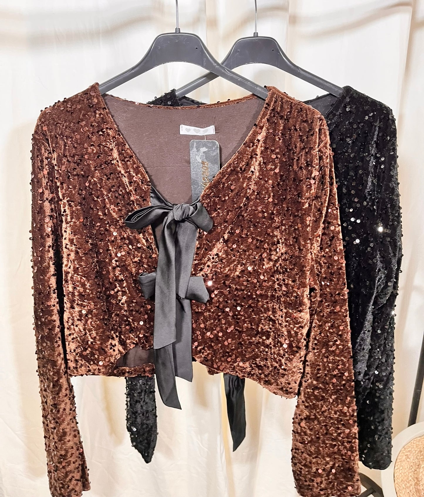 Pailletten Bluse in verschiedenen Farben