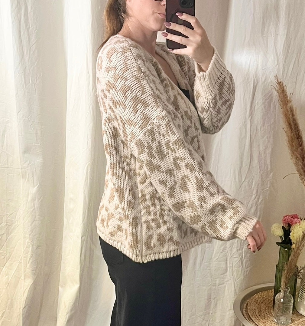 Wollcardigan Leo in Beige - Onesize