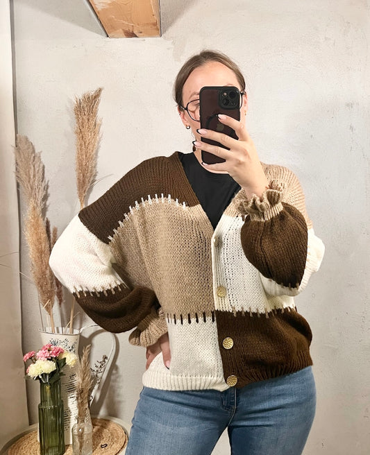 Oversize Cardigan Elegant in Ocker