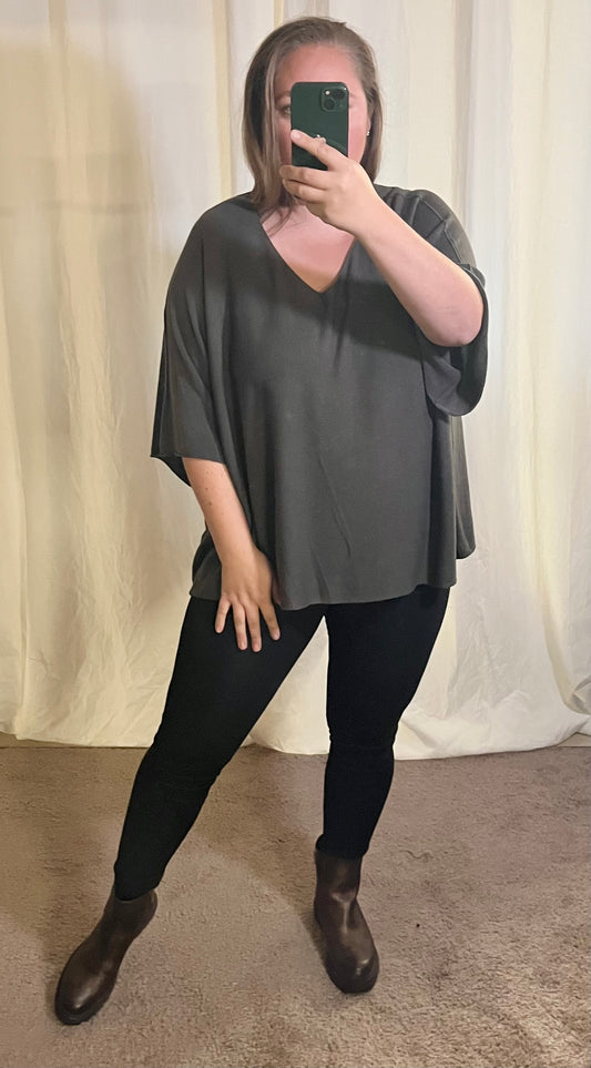 Oversize Feinstrickpullover in Braun