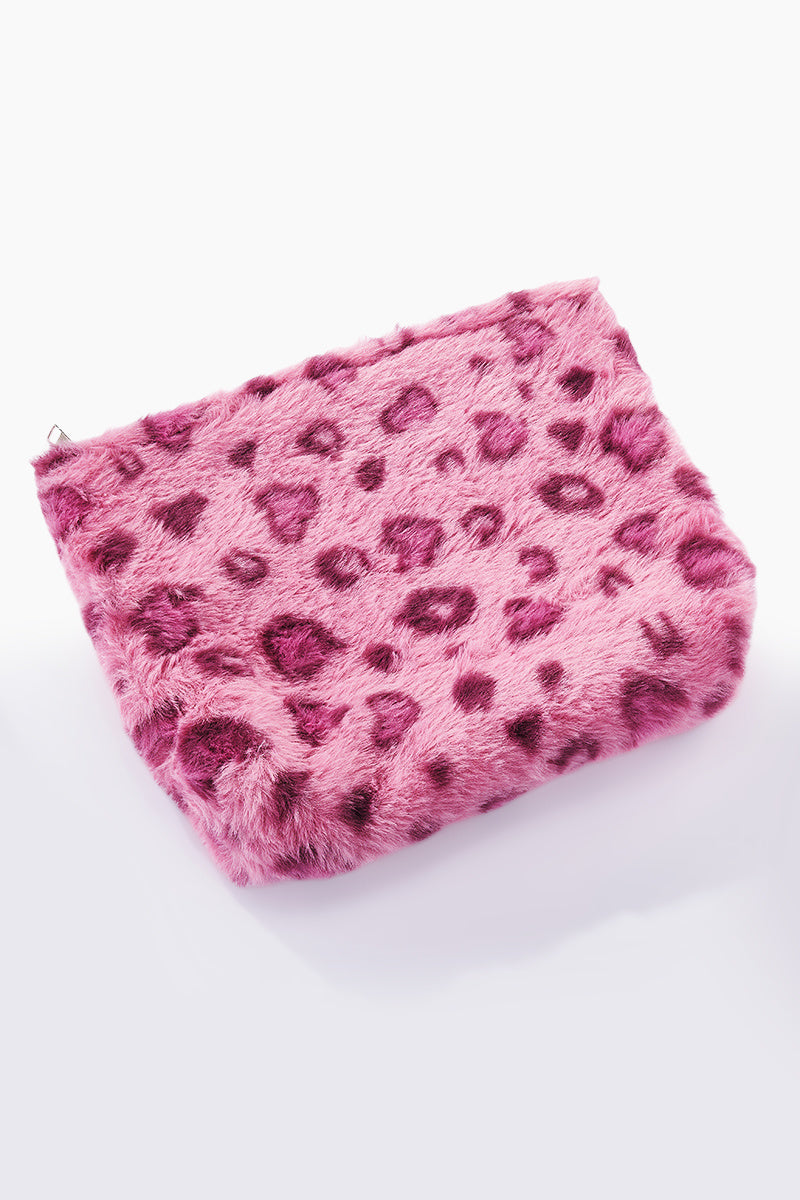Leoparden-Baumwoll-Kosmetiktasche Kunstfell