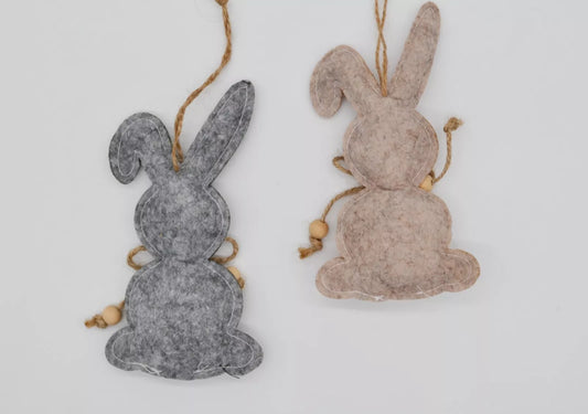 Hänger Hase aus Filz beige, grau