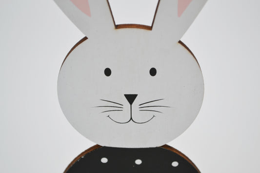 Lapin en bois à pois