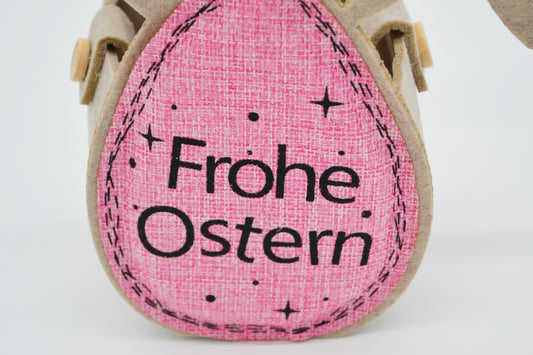 Panier en feutre beige/rose