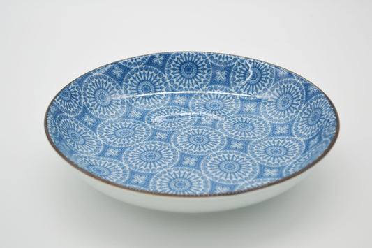 Assiette creuse mandala, bleu
