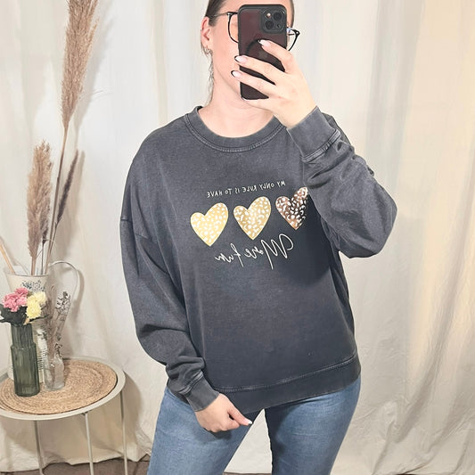 Sweatshirt in Grau verschiedene Motive
