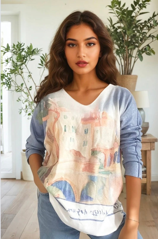 Strickpullover Print (verschiedene Farben)