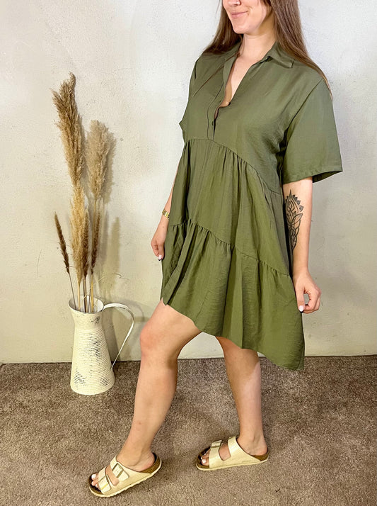 Blusenkleid in Khaki