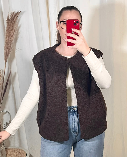 Teddy Weste in Braun