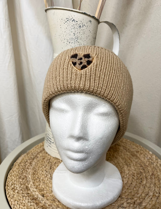 Fleece Mütze Herz gefüttert (verschiedene Farben)