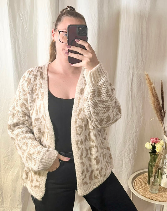Wollcardigan Leo in Beige - Onesize