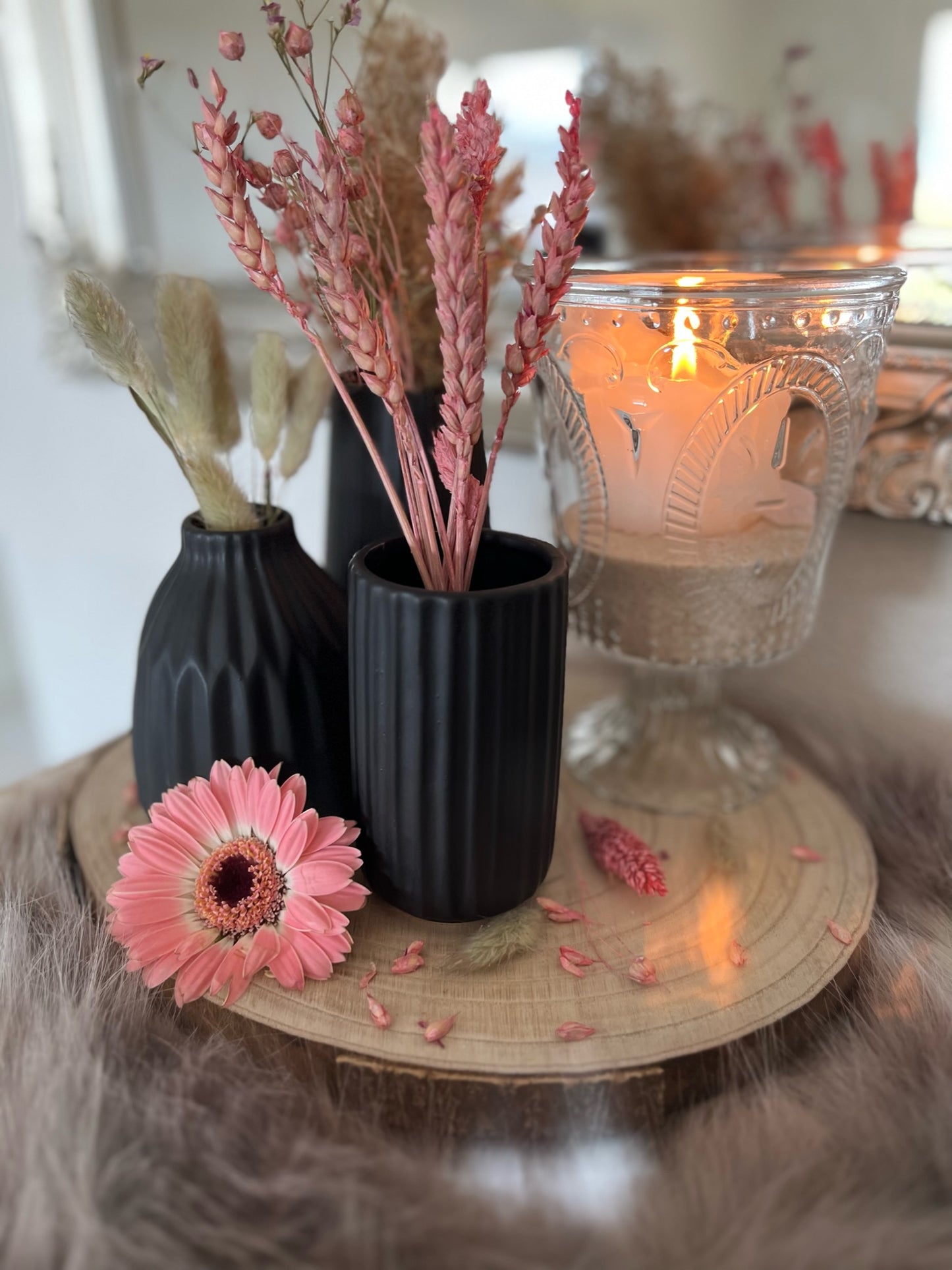 Vase noir, lot de 3 