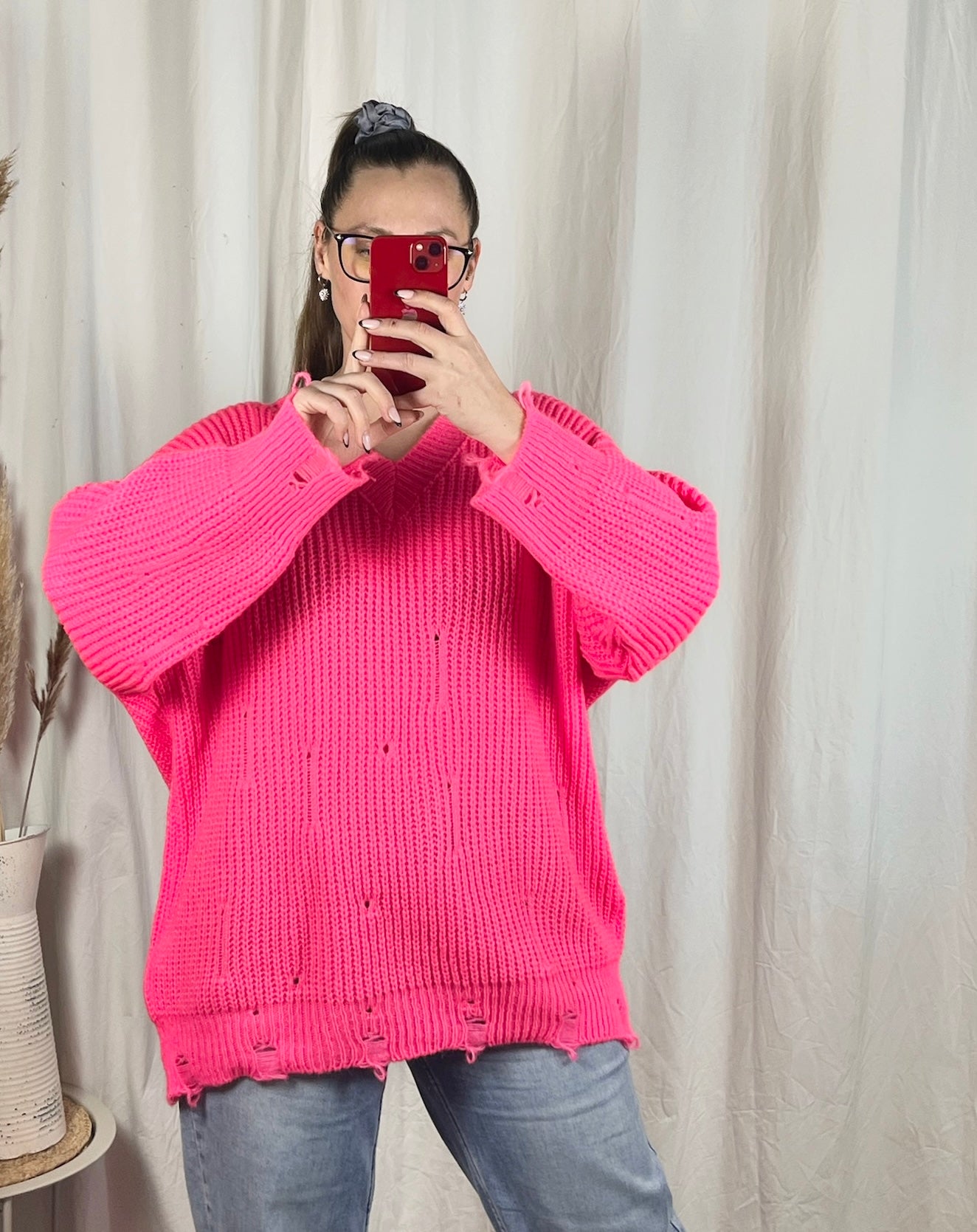 Strickpullover zerrissen (verschiedene Farben)