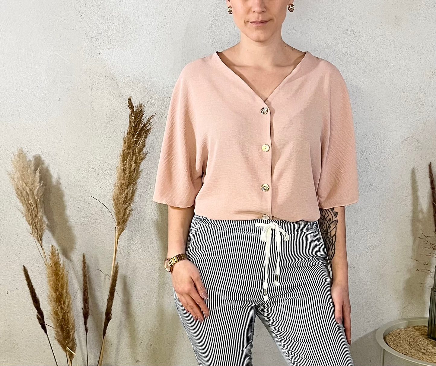 Cardigan Bluse in Roas