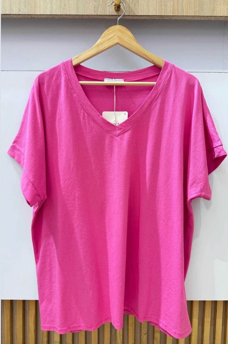 Shirt Uni Curvy (verschiedene Farben)