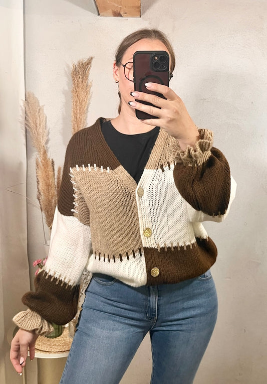 Oversize Cardigan Elegant in Ocker