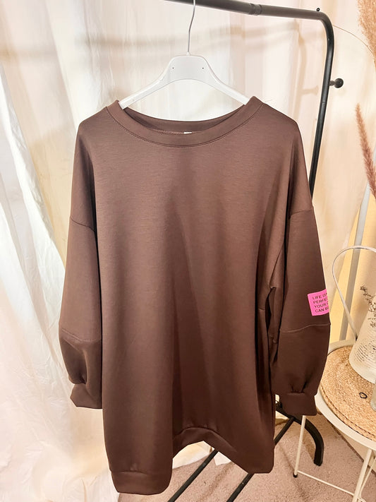 Pulloverkleid in Schoko