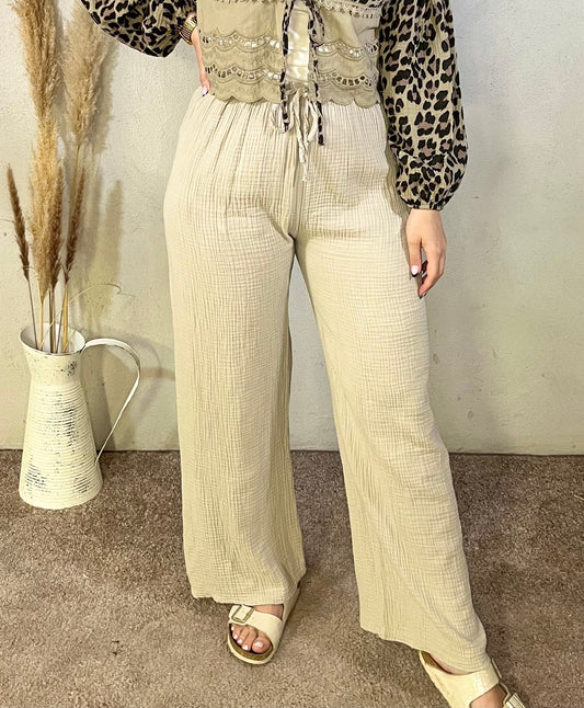Musselin Hose in Beige
