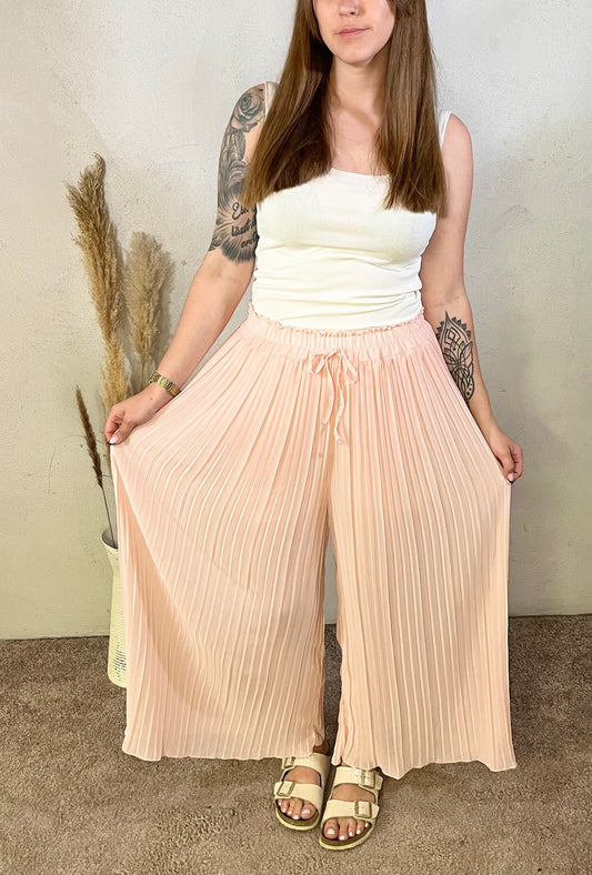 Plissee Hose in Rosa