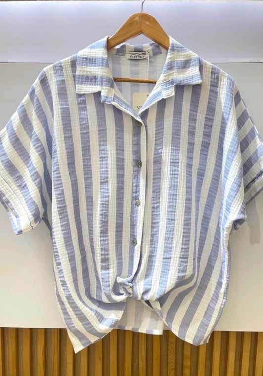 Musselinbluse Streifen