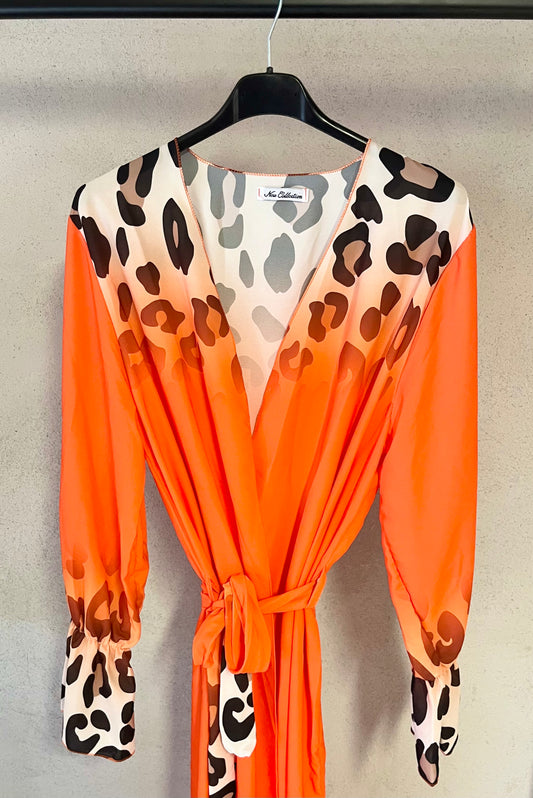 Lange Strandjacke Leo in Orange