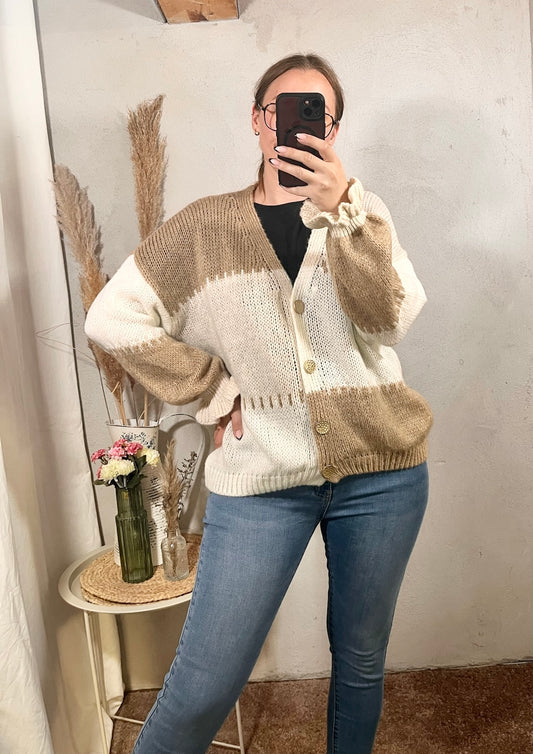 Oversize Cardigan Elegant in Beige