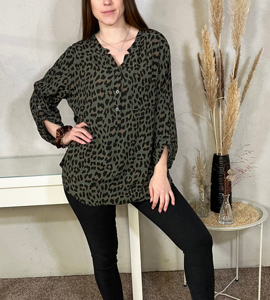 Bluse Leo in Khaki