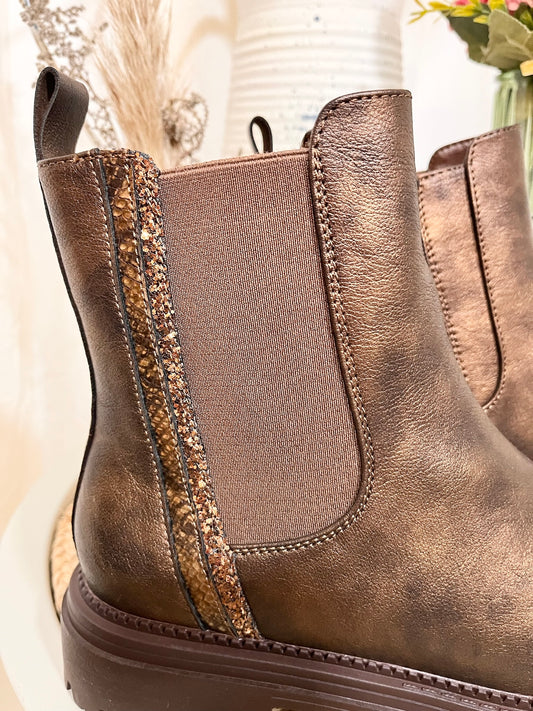 Damen Stiefeletten in Bronze