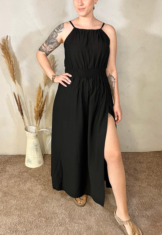 Langes Sommerkleid in Schwarz