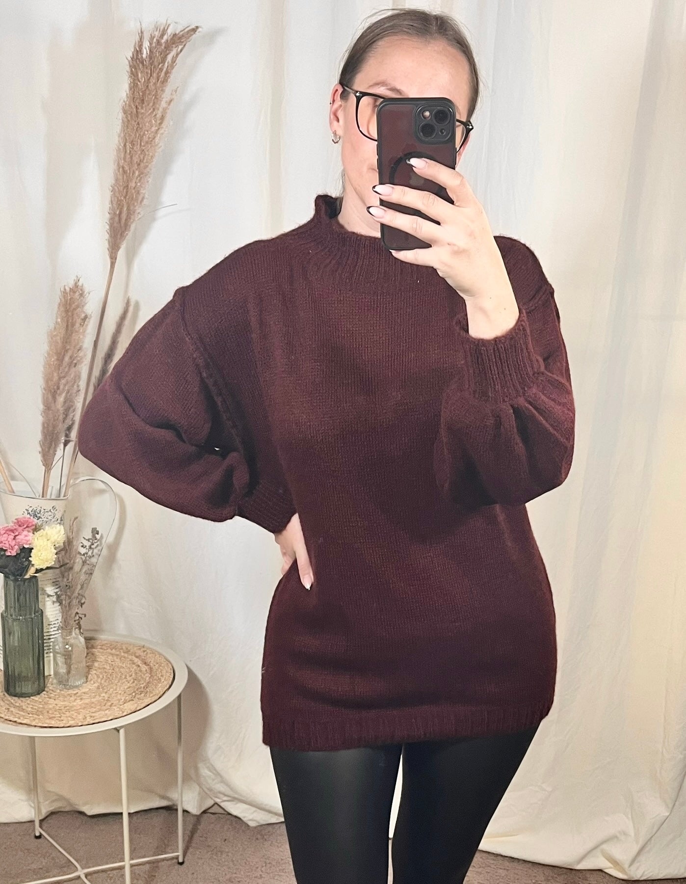Onesize Pullover in Burgunderrot