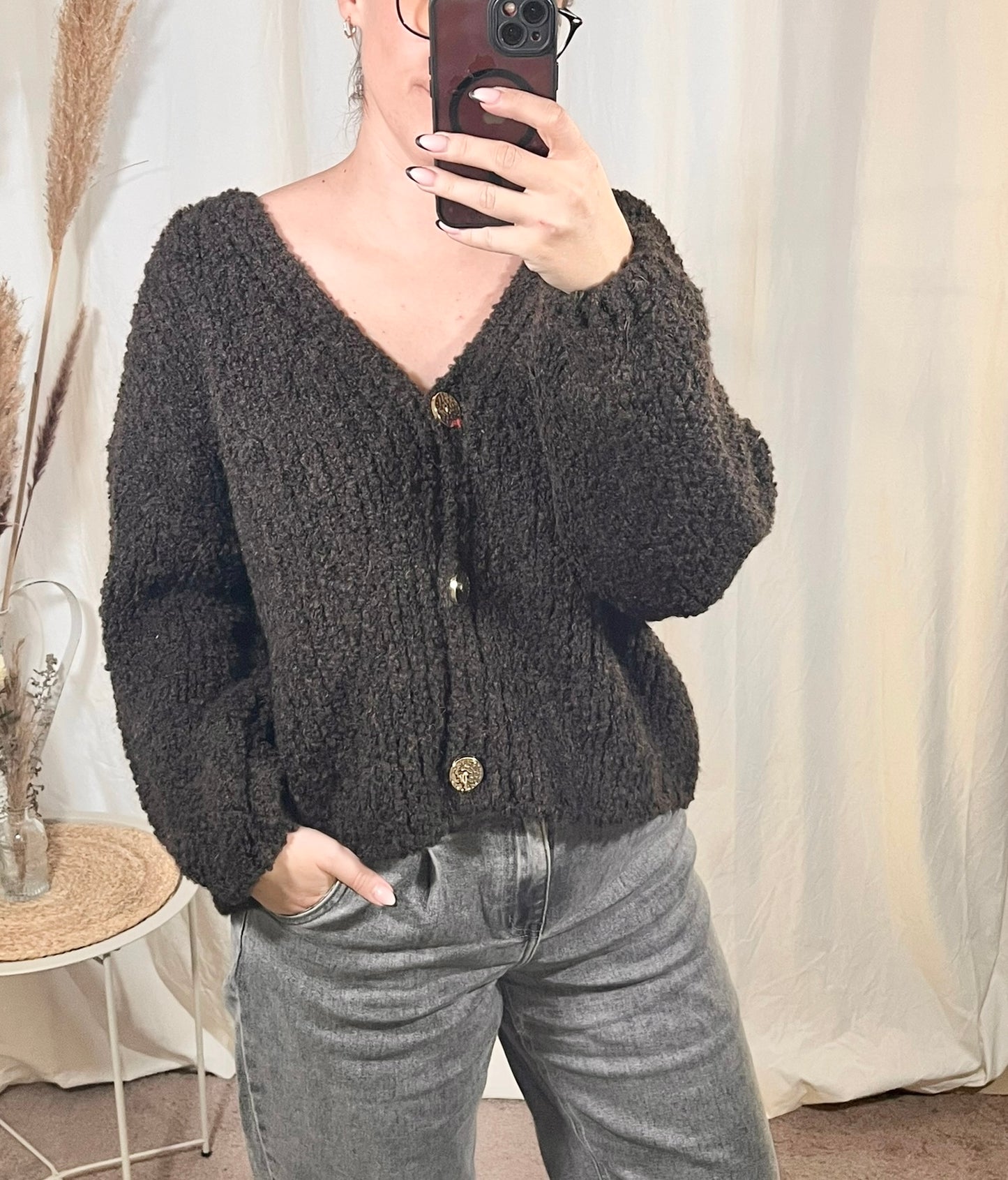 Boucle Cardigan in verschiedenen Farben