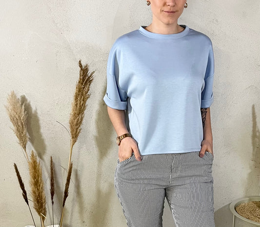 Oversize Shirt - Basic in Blau