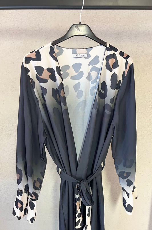 Lange Strandjacke Leo in Schwarz