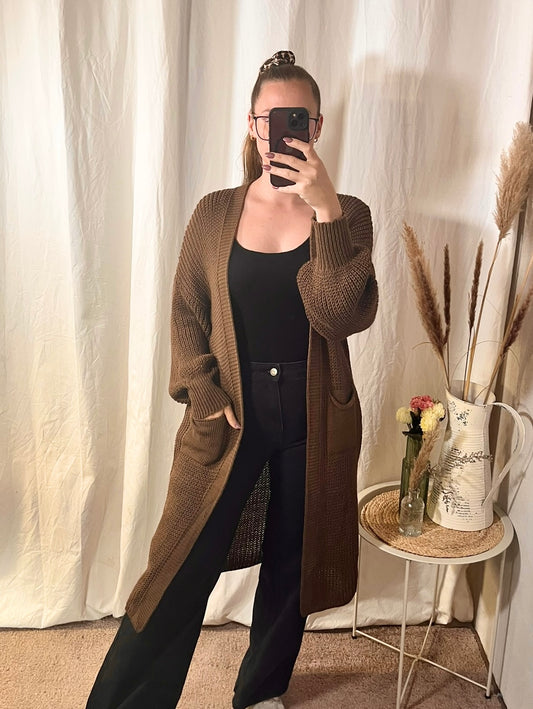 Onesize Strickjacke in Dunkelbraun