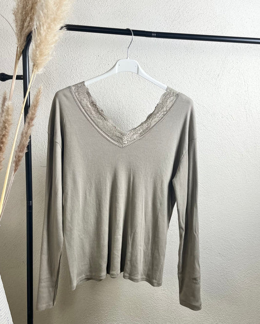 Basic Shirt mit Spitze